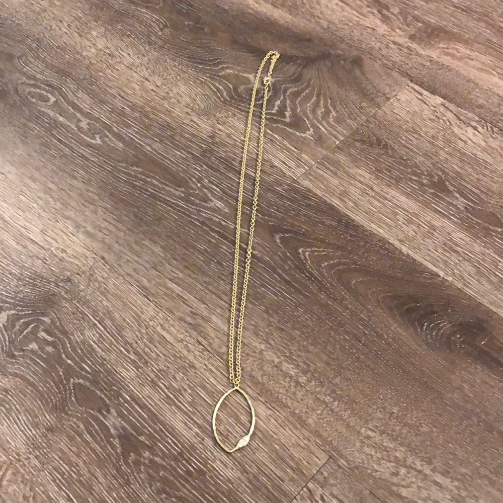 Long brushed gold BR necklace